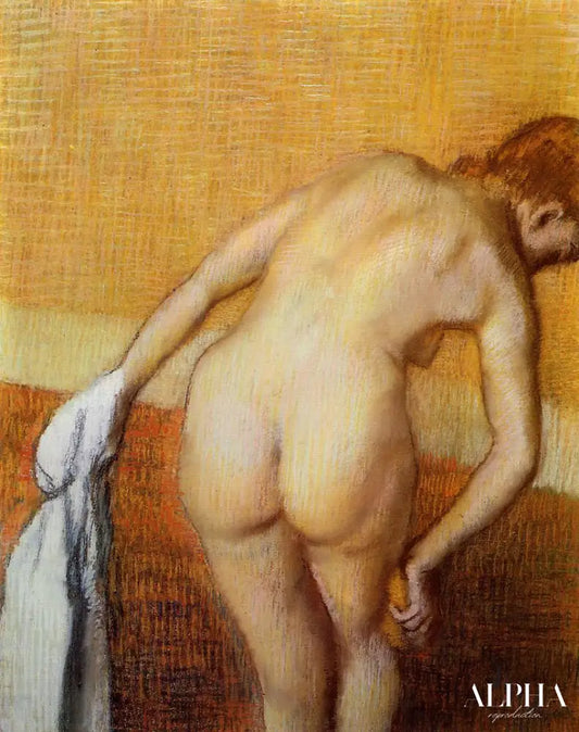 Femme prenant un bain - Edgar Degas - Reproductions de tableaux et peintures haut de gamme