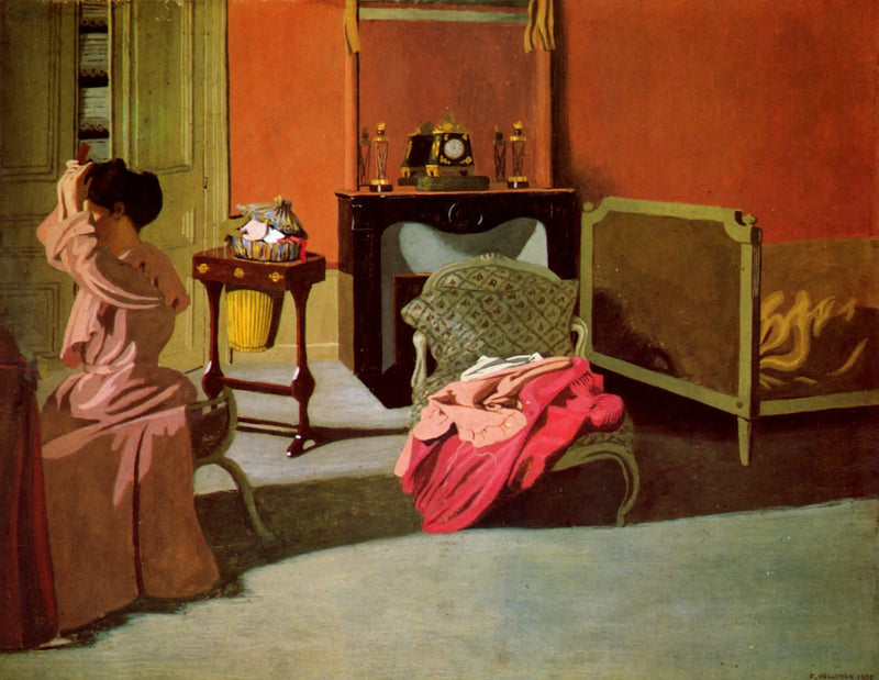 Žena si češe vlasy - Félix Vallotton