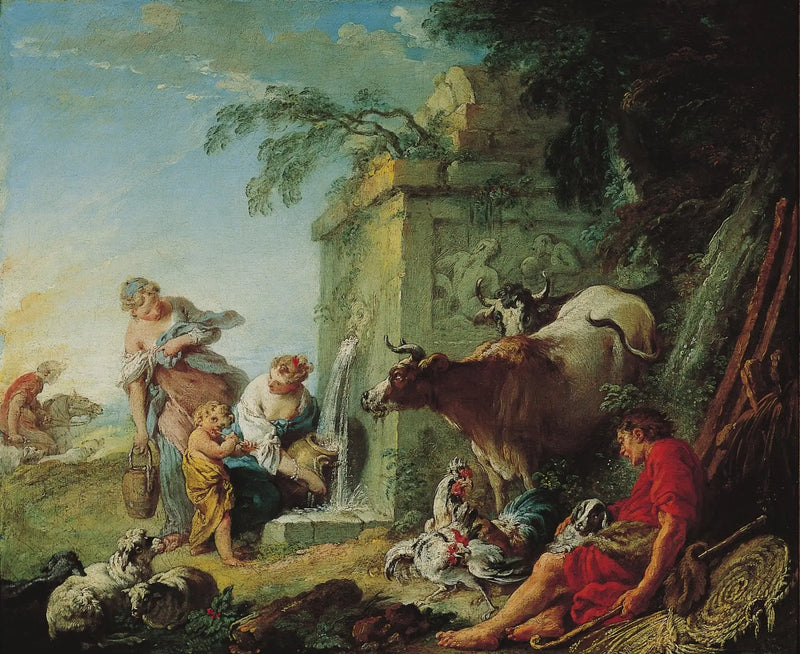 Ženy u fontány - François Boucher