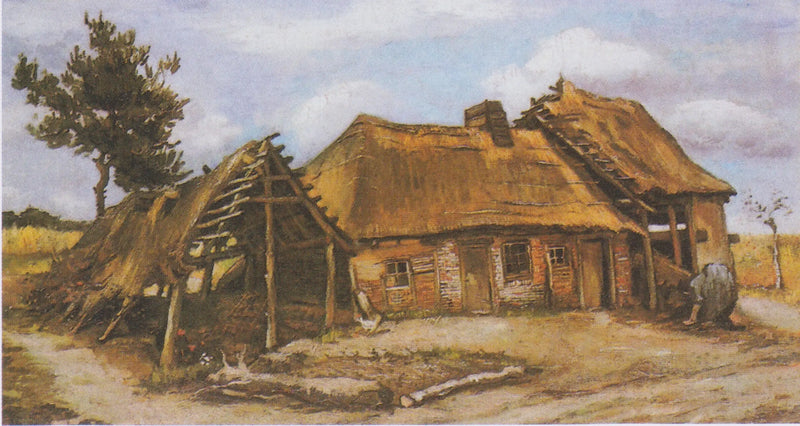 Farma s pokřivenou rolnicí v modrých šatech - Vincent van Gogh