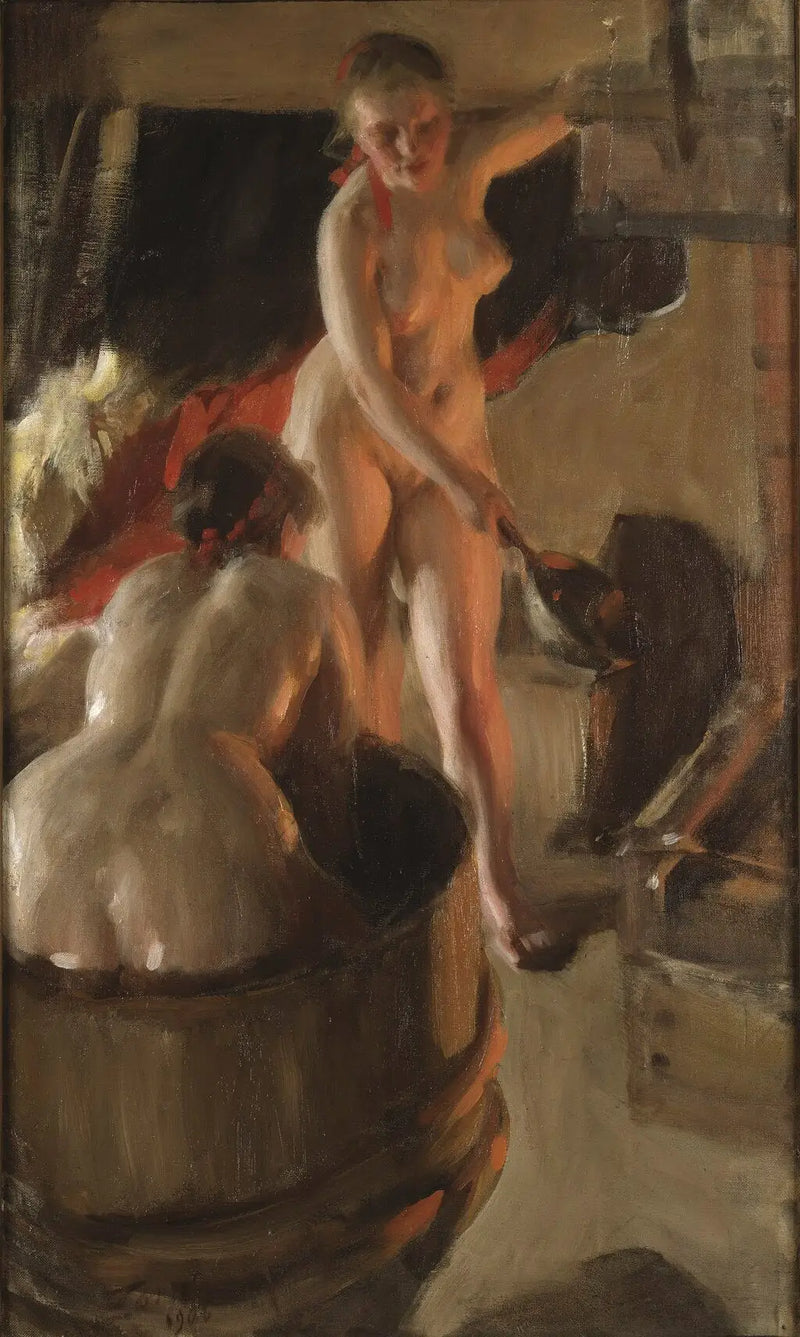 Dívky z Dalarna ve vaně - Anders Zorn