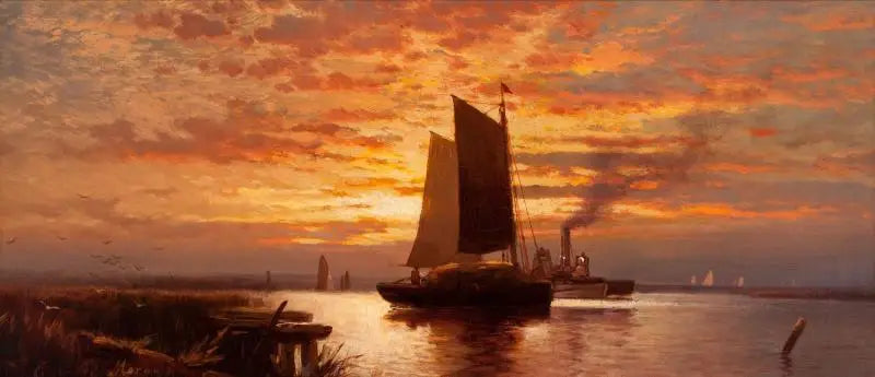 Konec dne, přístav New York - Edward Moran