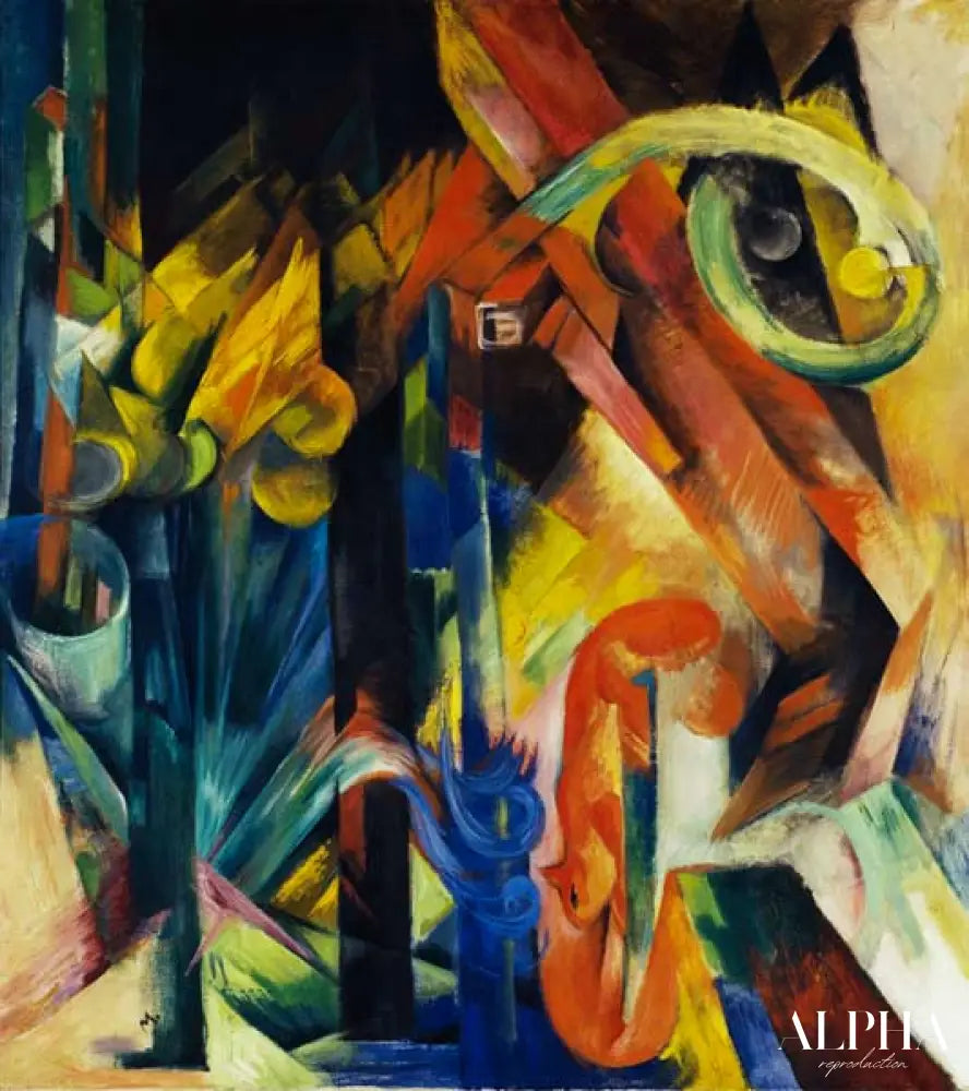 Forêt avec des écureuils - Franz Marc - Reproductions de tableaux et peintures haut de gamme