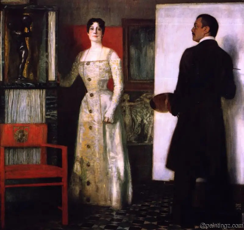 Franz a Mary uvězněni ve studiu - Franz Von Stuck