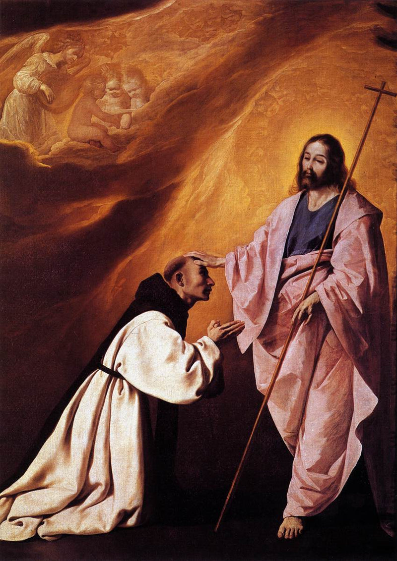 Bratr Andrés de Salmerón utěšený Kristem - Francisco de Zurbarán