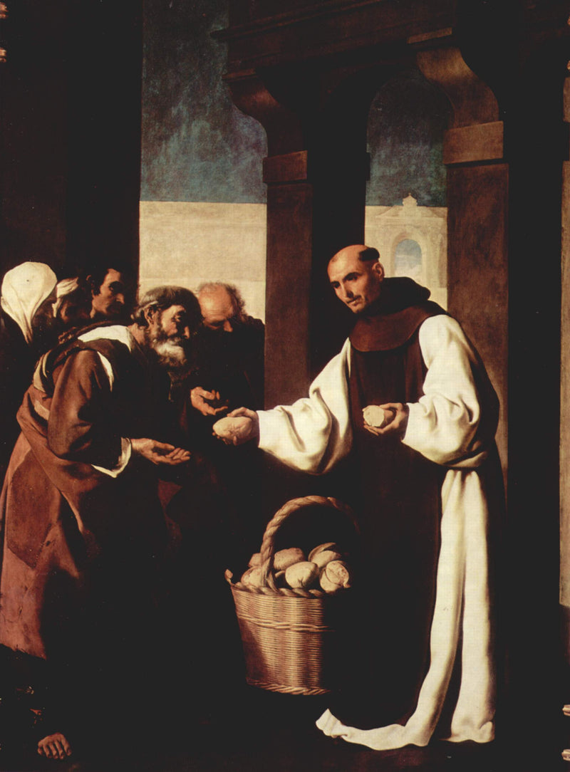 Bratr Martín z Vizcaya žebrá - Francisco de Zurbarán