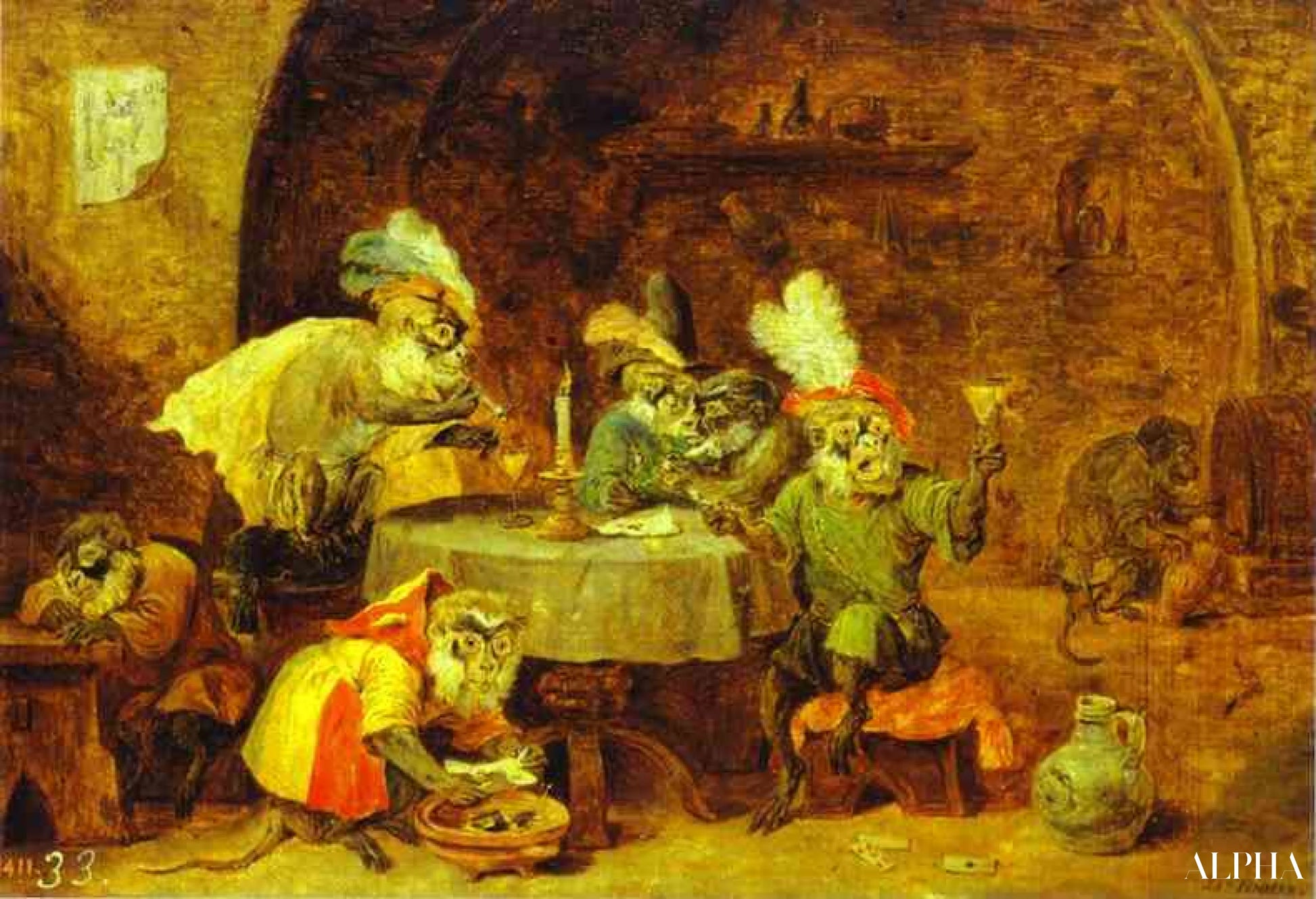 Fumeurs et buveurs - David The Younger Teniers - Reproductions de tableaux et peintures haut de gamme