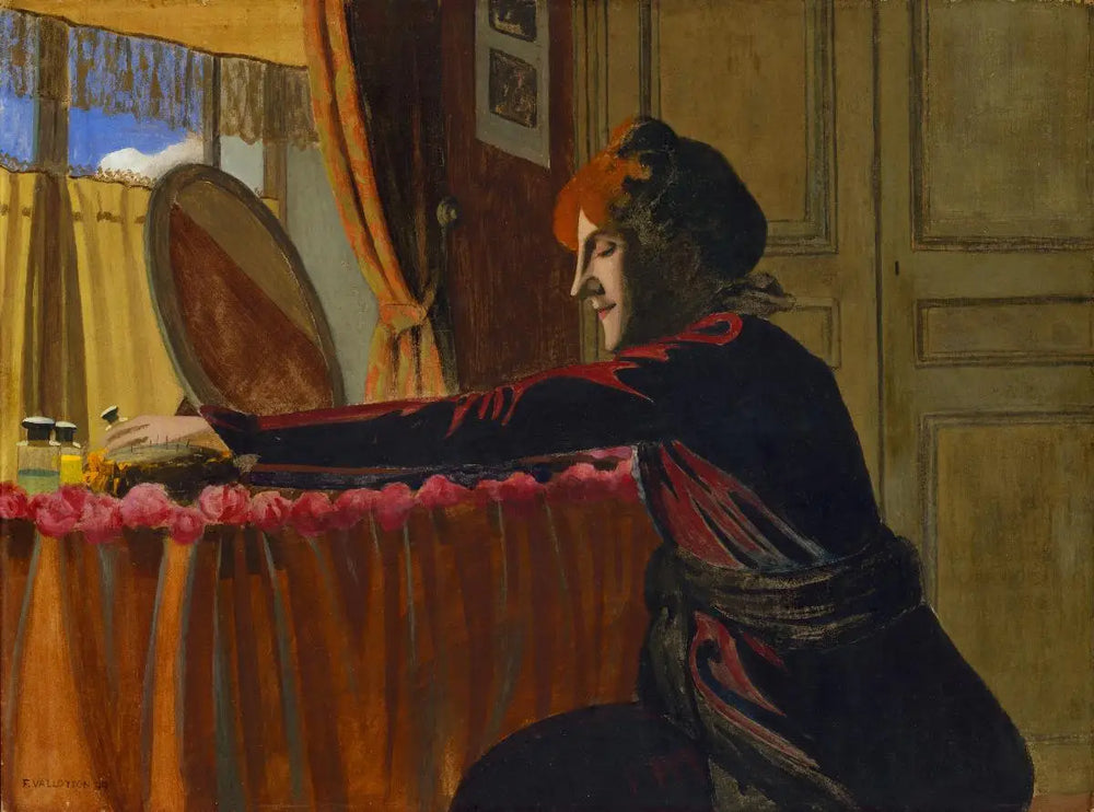 Gabrielle Vallotton à sa table de toilette - Félix Vallotton - Alpha Reproduction