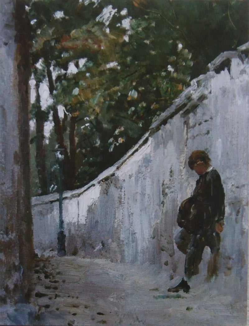 Chlapec na zahradní zdi. Montmartre - Ilya Repin