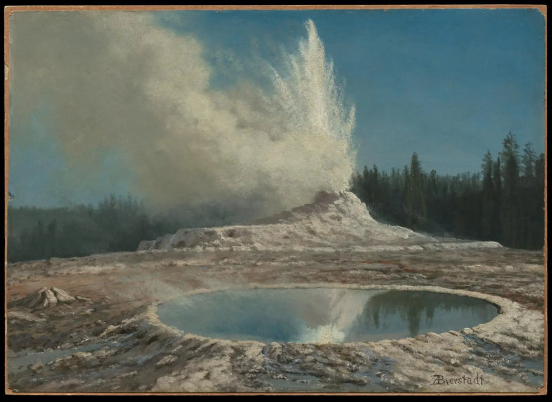Gejzír, Yellowstone národní park - Albert Bierstadt