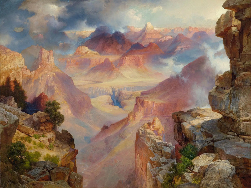 Grandiózní kaňon v Arizoně při západu slunce - Thomas Moran