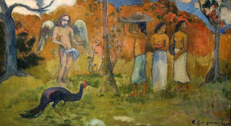 Skupina s andělem - Paul Gauguin