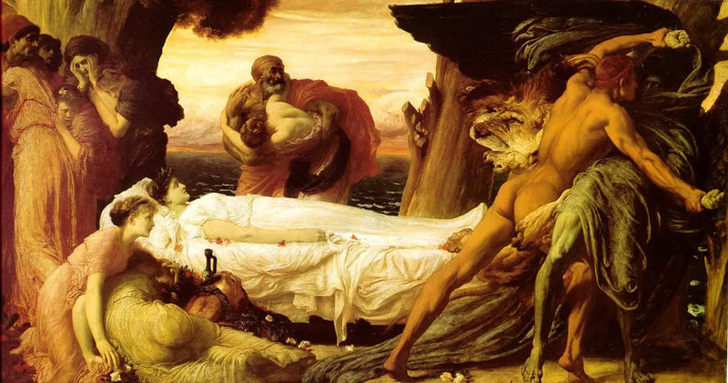 Hércules bojující s smrtí, aby zachránil Alceste - Frederic Leighton