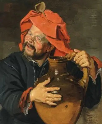 Muž s velkou džbánem z keramiky nebo bráška - Frans Hals