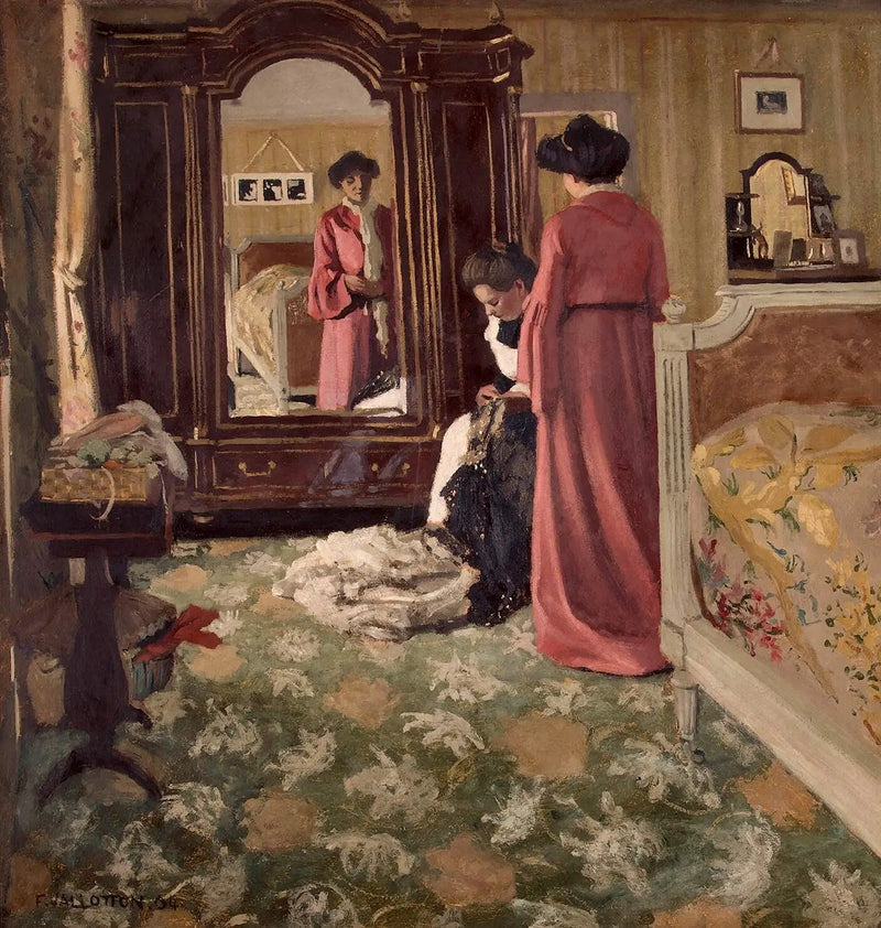 Interiér, pokoj se dvěma postavami - Félix Vallotton