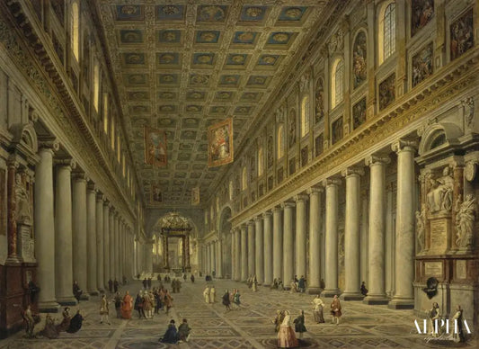 Intérieur de la basilique Sainte-Marie-Majeure (Santa Maria Maggiore) a Roma - Giovanni Paolo Panini - Reproductions de tableaux et peintures haut de gamme