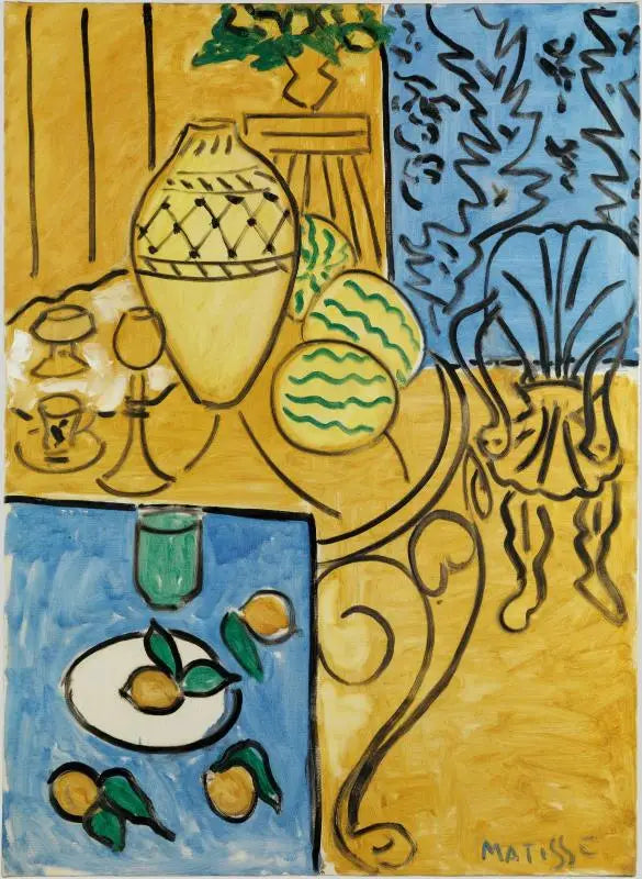 Žlutý a modrý interiér - Henri Matisse