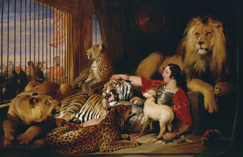 Isaac van Amburgh a jeho zvířata - Edwin Henry Landseer