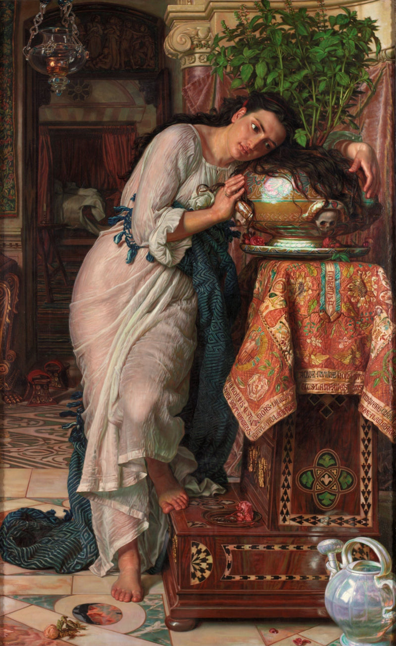 Isabelle a květináč bazalky - William Holman Hunt