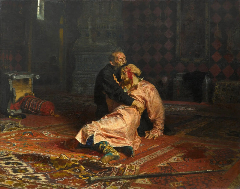 Ivan the Terrible zabíjí svého syna - Ilya Repin