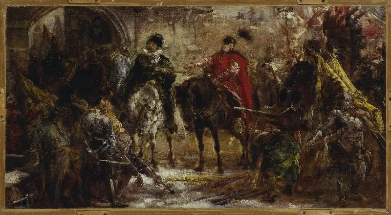 Jan Zamoyski u Byczyny, nákres - Jan Matejko