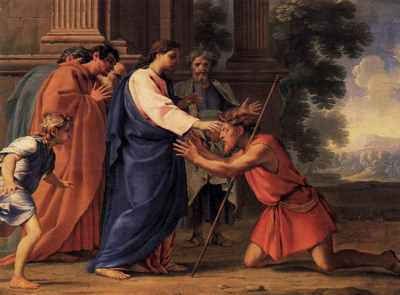 Ježíš Kristus uzdravující slepého - Eustache Le Sueur