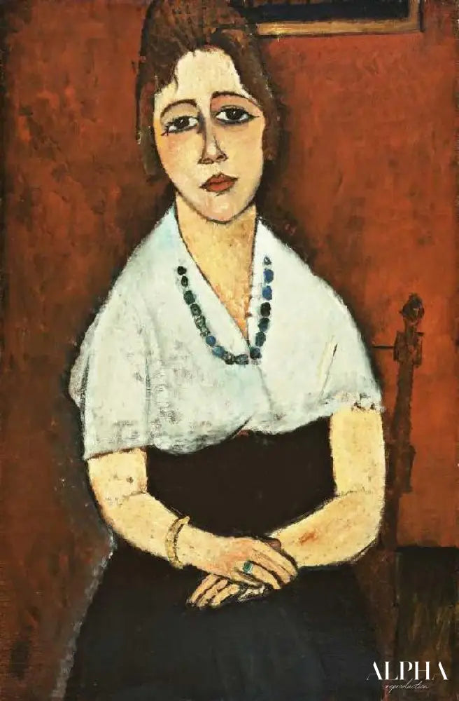 Jeune femme avec la chaîne de col (Elena Picard) - Amadeo Modigliani - Reproductions de tableaux et peintures haut de gamme