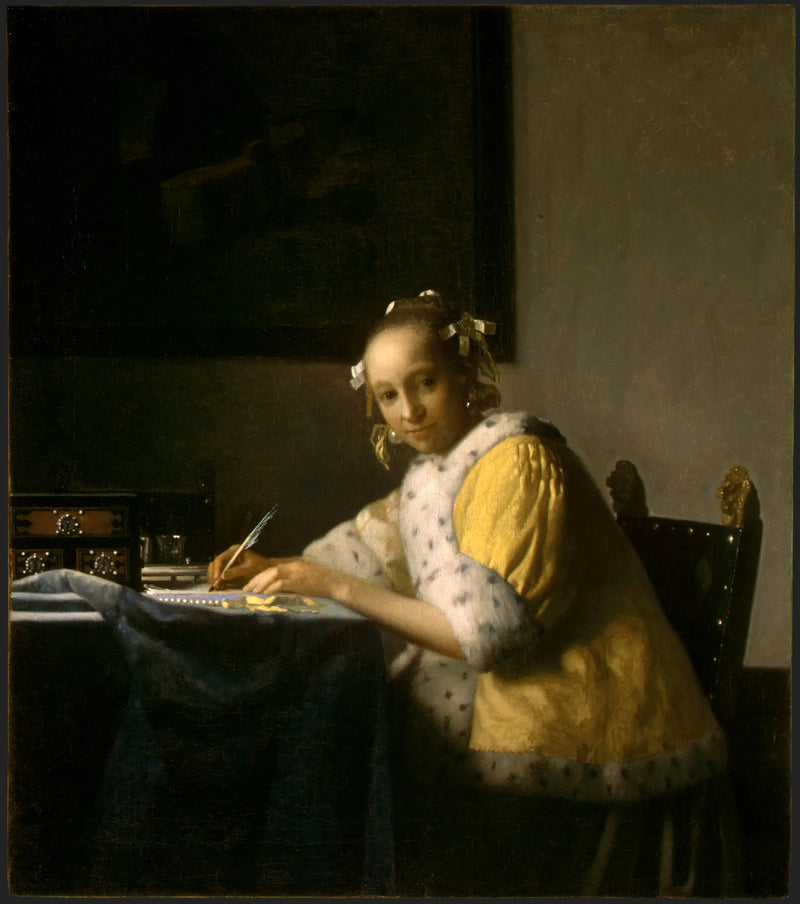 Mladá žena píšící dopis - Johannes Vermeer