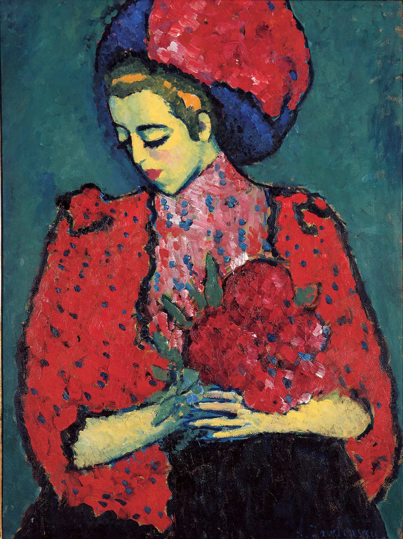Mladá dívka s pivoněmi - Alexej von Jawlensky