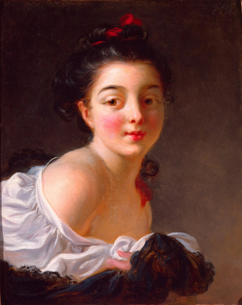 Mladá hnědovlasá dívka - Jean-Honoré Fragonard