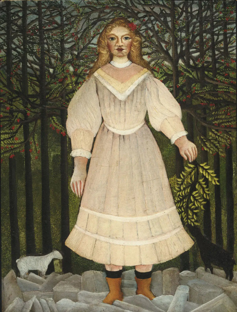 Dívka v růžové - Henri Rousseau