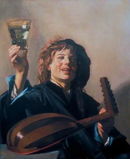 Mladý chlapec s sklenkou a loutnou - Frans Hals