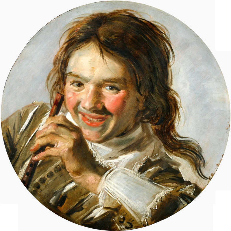 Mladý chlapec sa smeje s flautou - Frans Hals