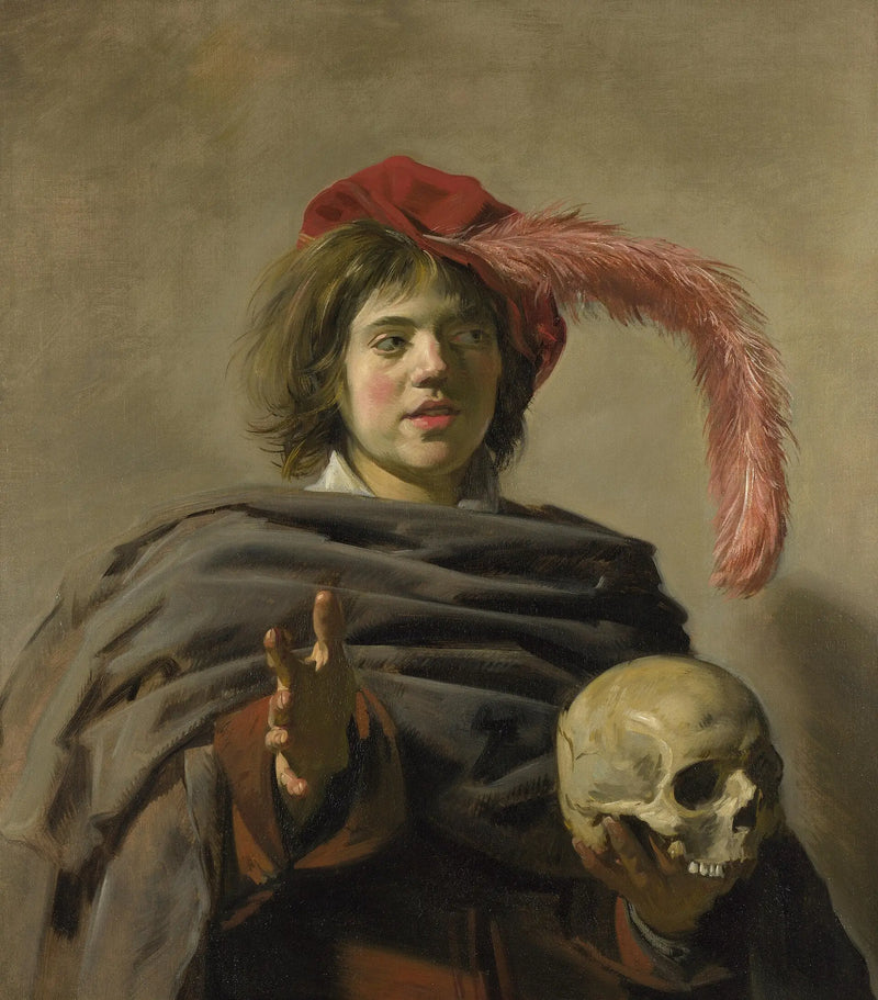 Mladý muž držící lebku - Frans Hals