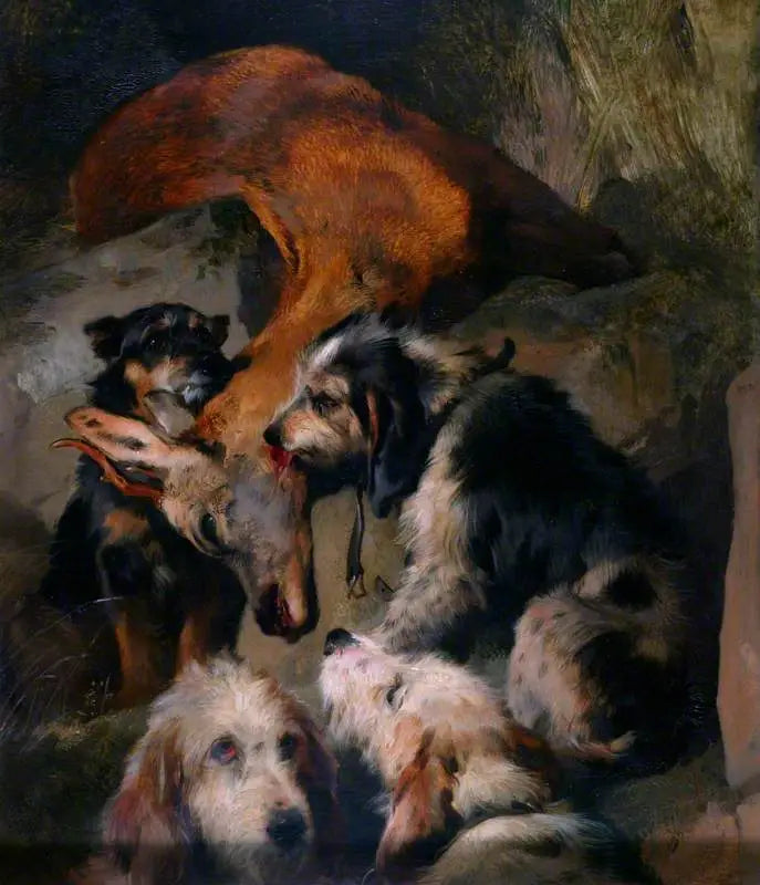 Mladí srnci a lovečtí psi - Edwin Henry Landseer