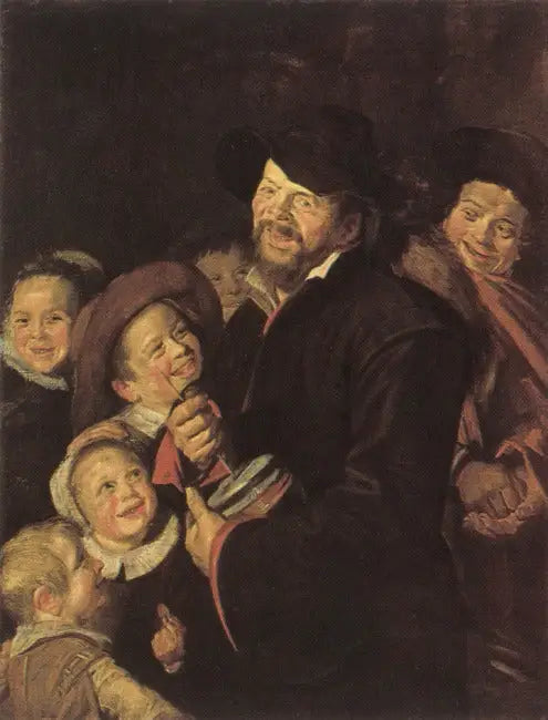 Hráč Rommelpot s šesti dětmi - Frans Hals