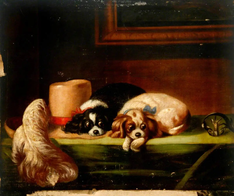 King Charles Španělé (« Les animaux de compagnie du cavalier ») - Edwin Henry Landseer