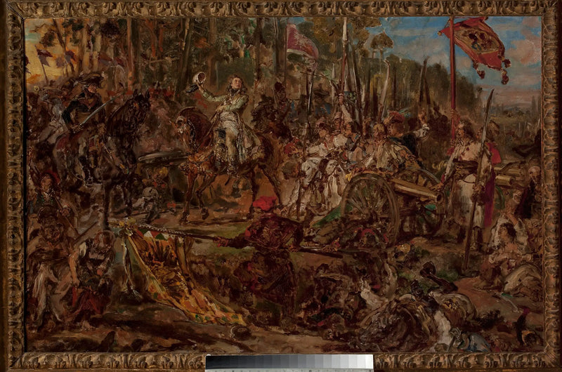 Kościuszko u Racławic, nákres - Jan Matejko