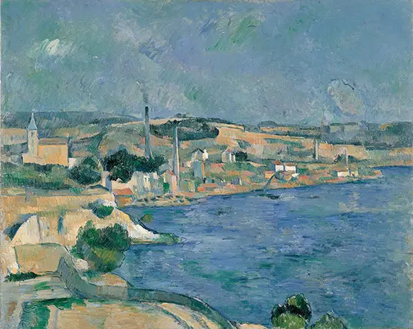 Zátoka Marseille s výhledem na vesnici Saint-Henri poblíž Estaque - Paul Cézanne