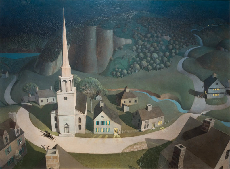 Noční jízda Paula Revere - Grant Wood