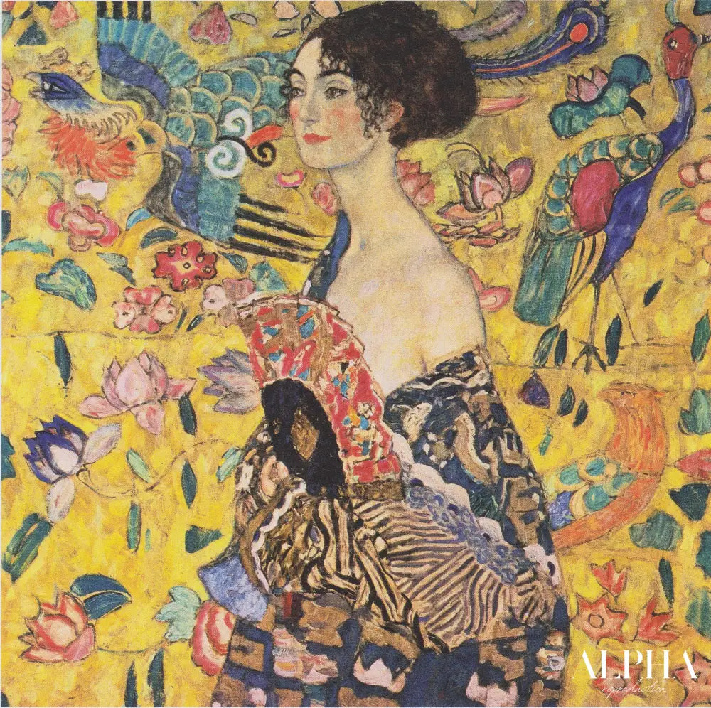 La dame à l'éventail - Gustav Klimt - Reproductions de tableaux et peintures haut de gamme