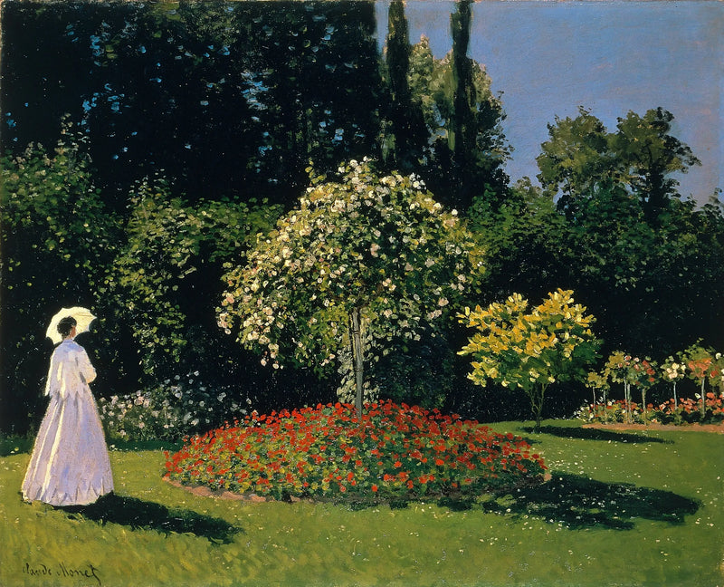 Dáma v bílém na zahradě - Claude Monet