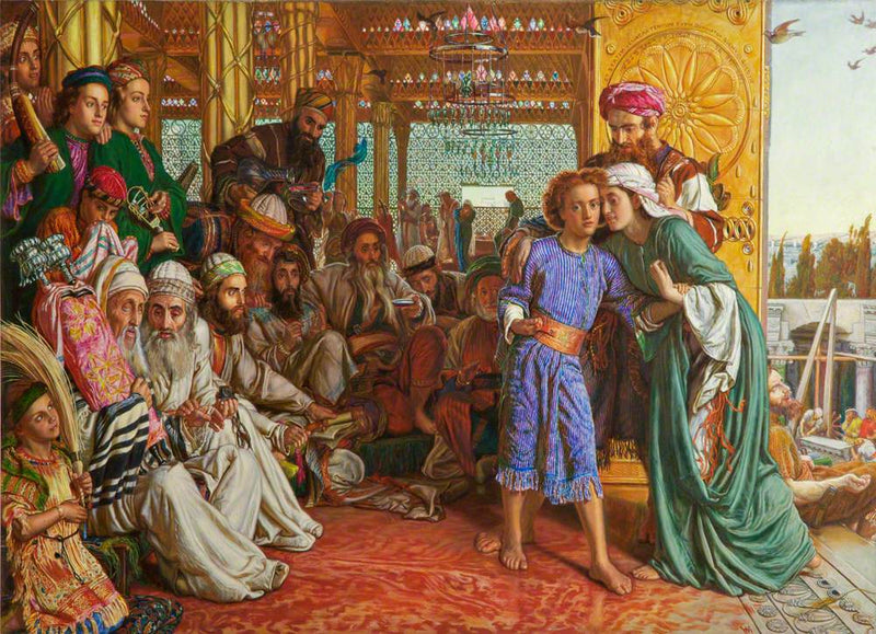 Objevitel spasitele v chrámu - William Holman Hunt