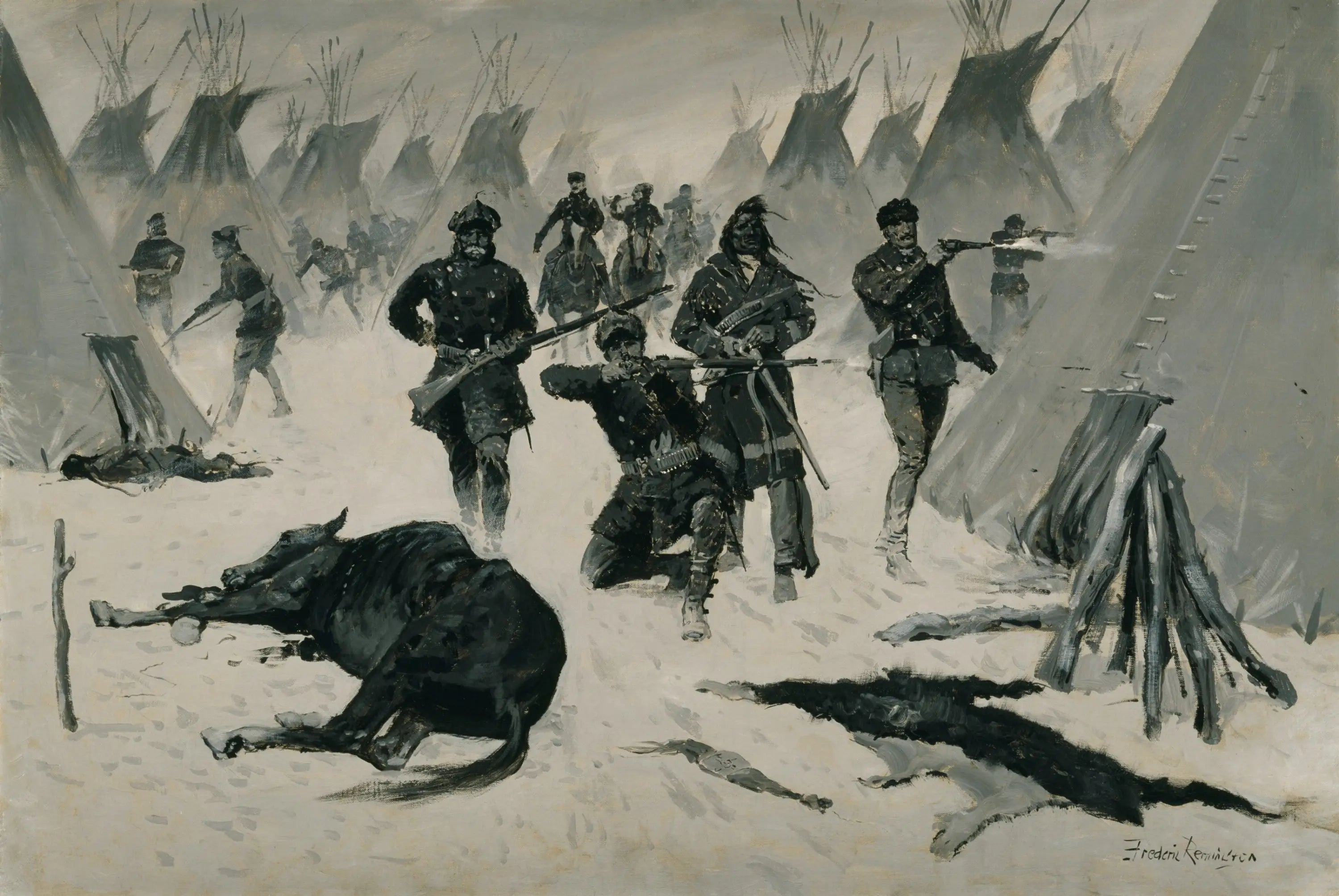 La défaite de Crazy Horse - Frederic Remington - Alpha Reproduction