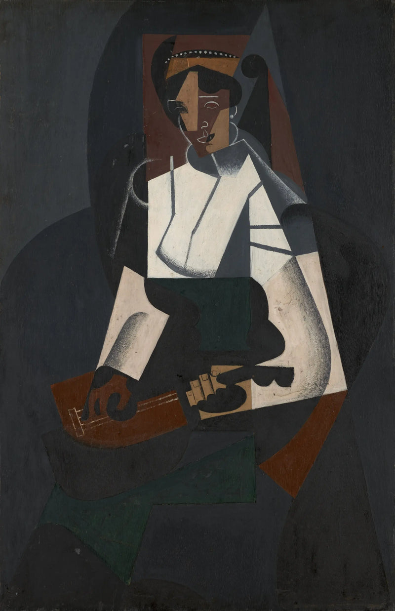 Žena s mandolínou, podle Corota - Juan Gris