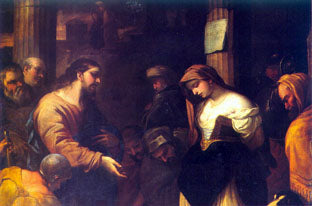 Žena cizoložná - Luca Giordano