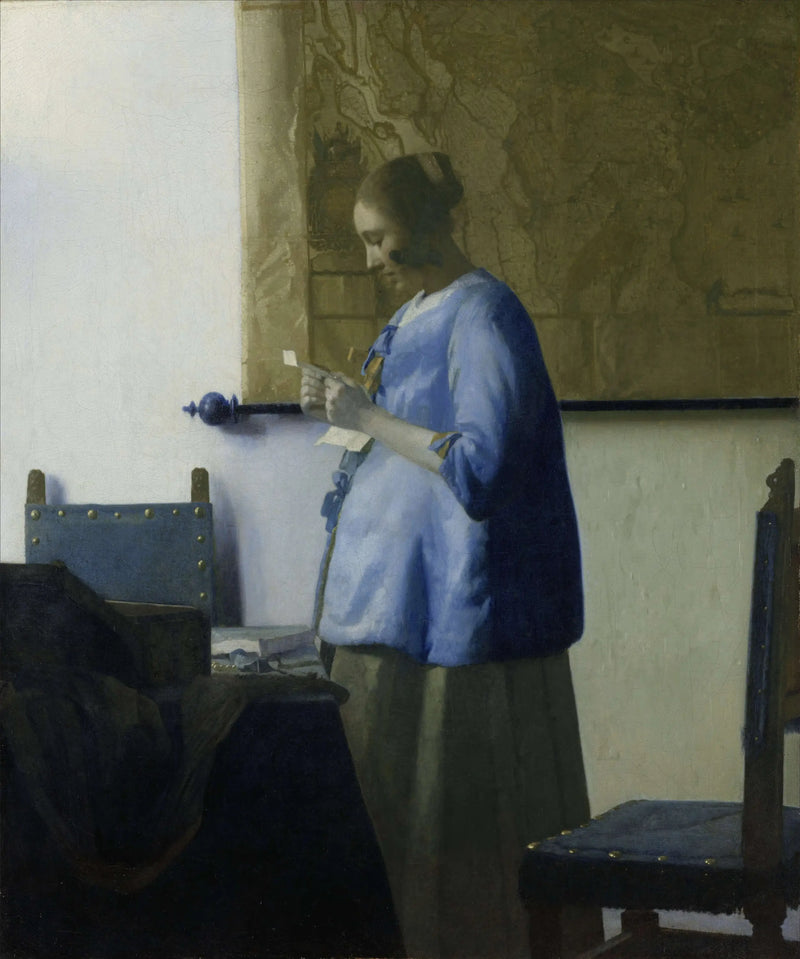 Žena v modrém čtoucí dopis - Johannes Vermeer