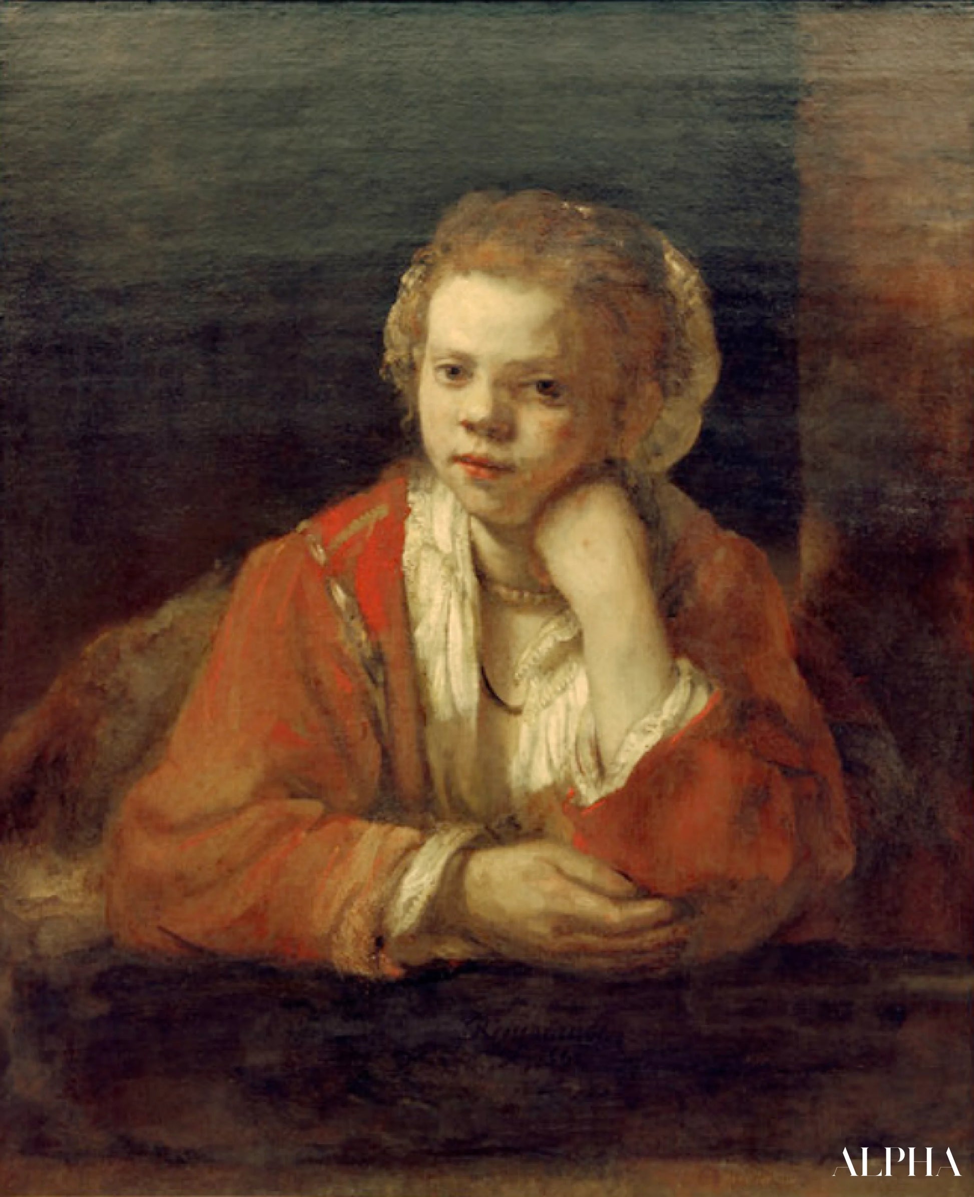 La fille à la fenêtre - Rembrandt van Rijn - Reproductions de tableaux et peintures haut de gamme
