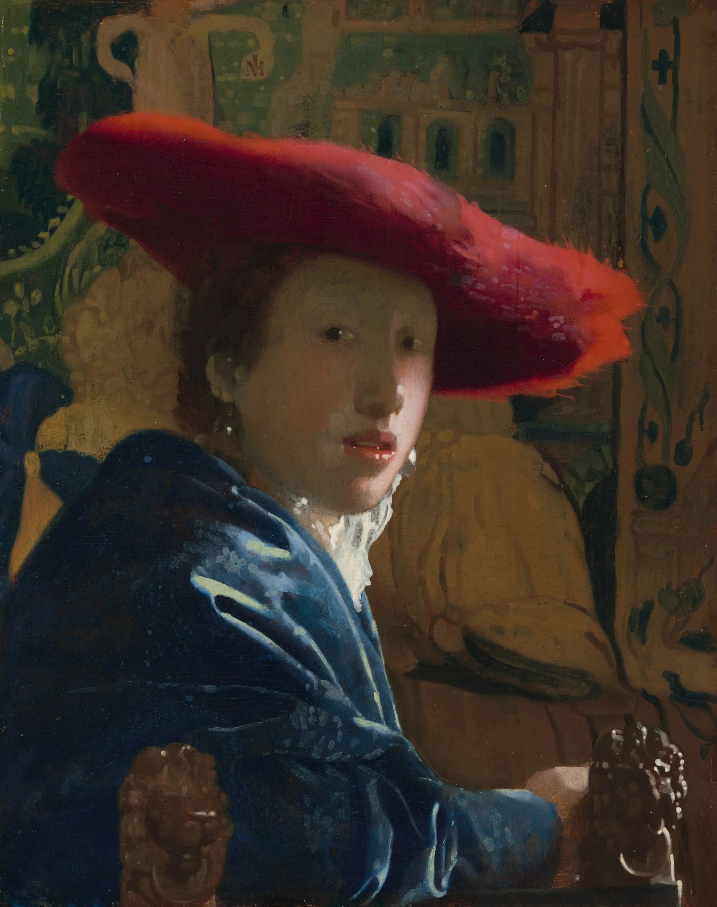 Reproduction du tableau « La Fille au chapeau rouge - Johannes Vermeer » par Alpha Reproduction en peinture à l’huile