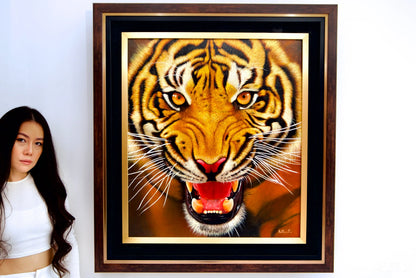The Strength of the Tiger - Ketwalin | 95 x 105 cm Reproductions de tableaux à la peinture à l’huile